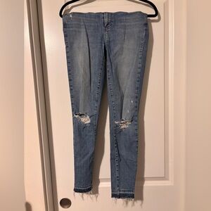 Paige Crop Distressed Jeans